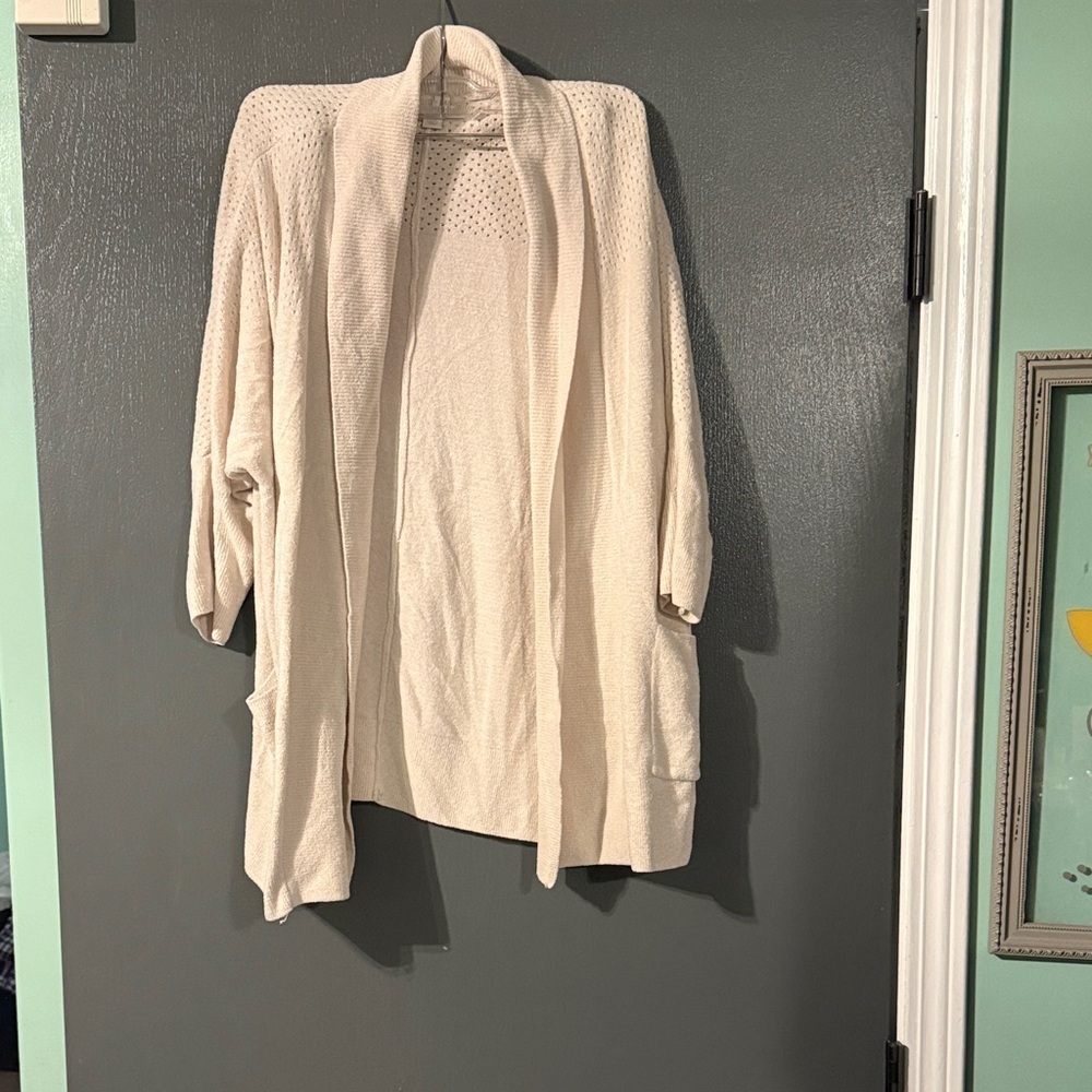 Barefoot Dreams Cream soft girl Open-Front Cardigan